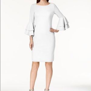 Calvin Klein Tiered-Bell-Sleeve Sheath Dress